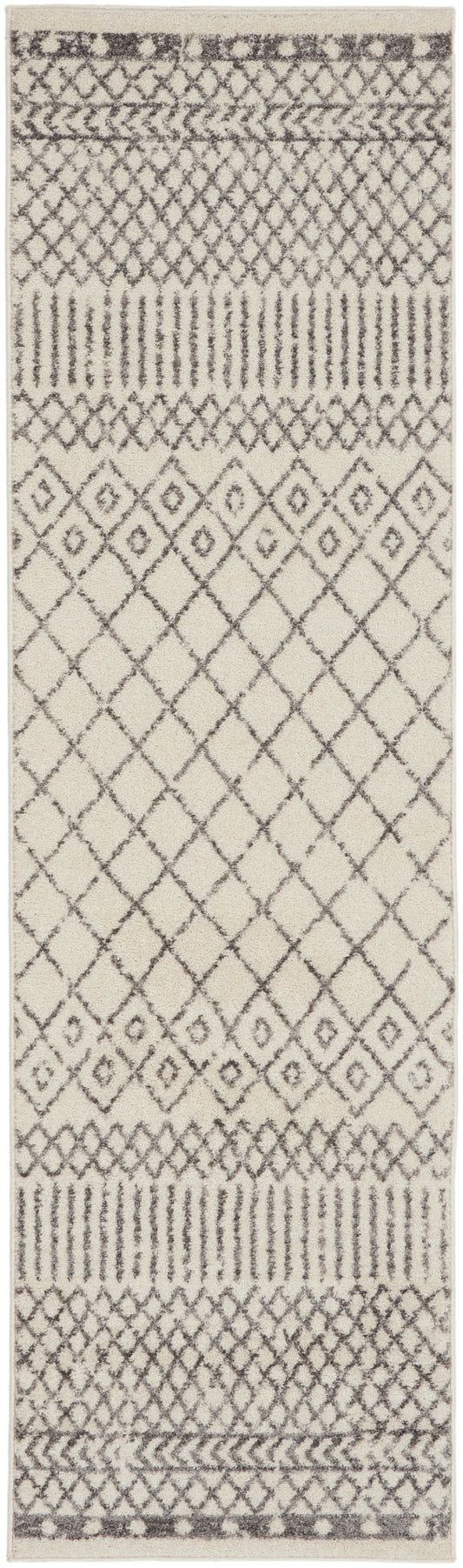 Nourison Passion 2'2" x 7'6" Ivory/Grey Bohemian Indoor Rug