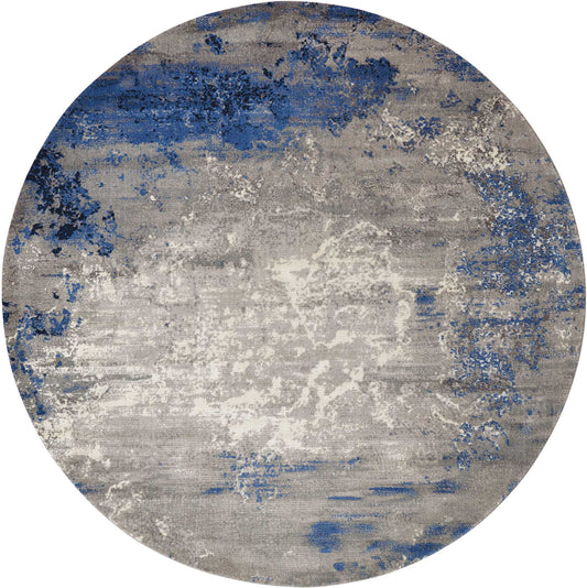 Nourison Twilight 8' x Round Blue/Grey Modern Indoor Rug