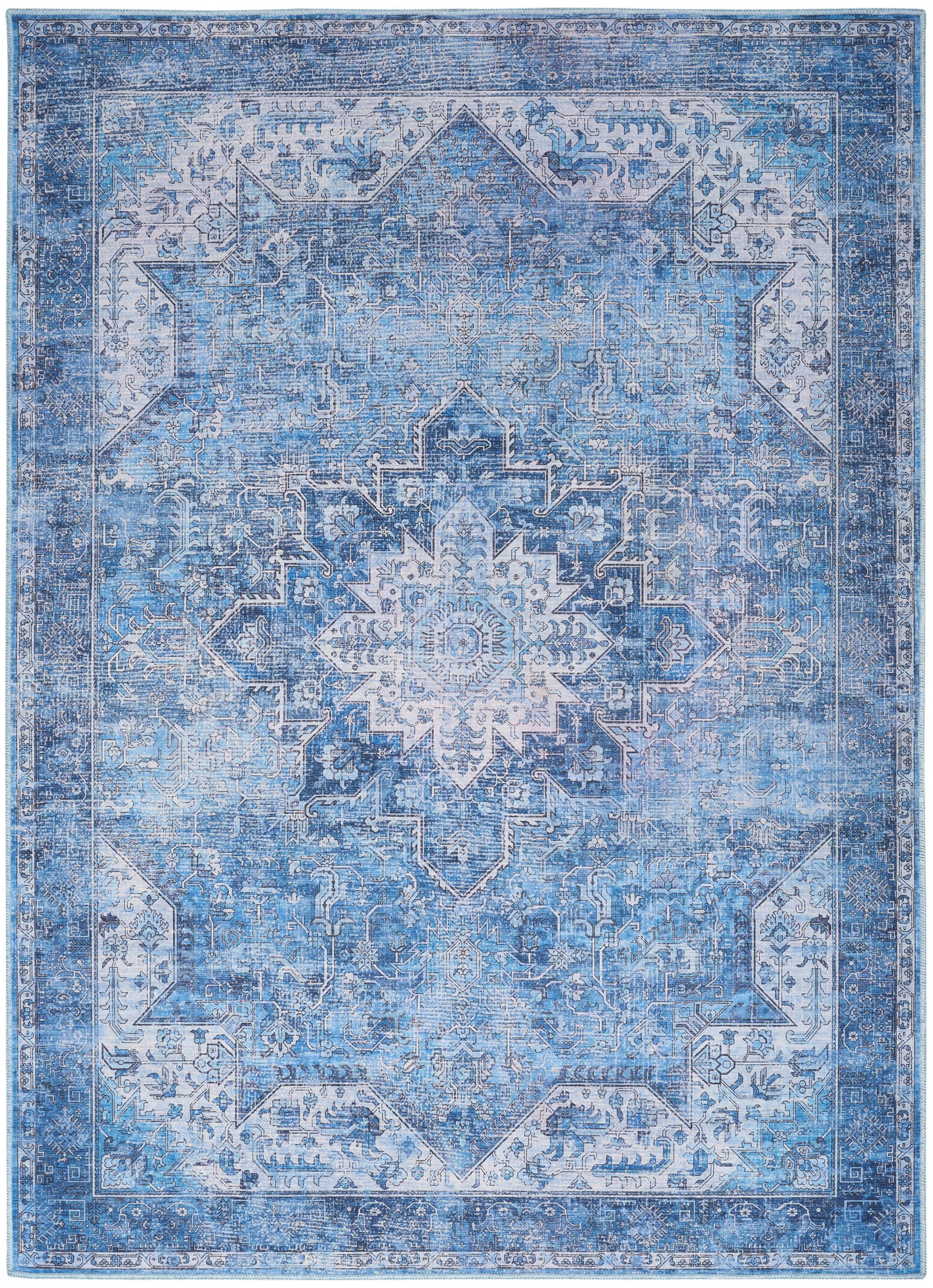 Nourison Nourison Washables 4' x 6' Blue Vintage Indoor Rug