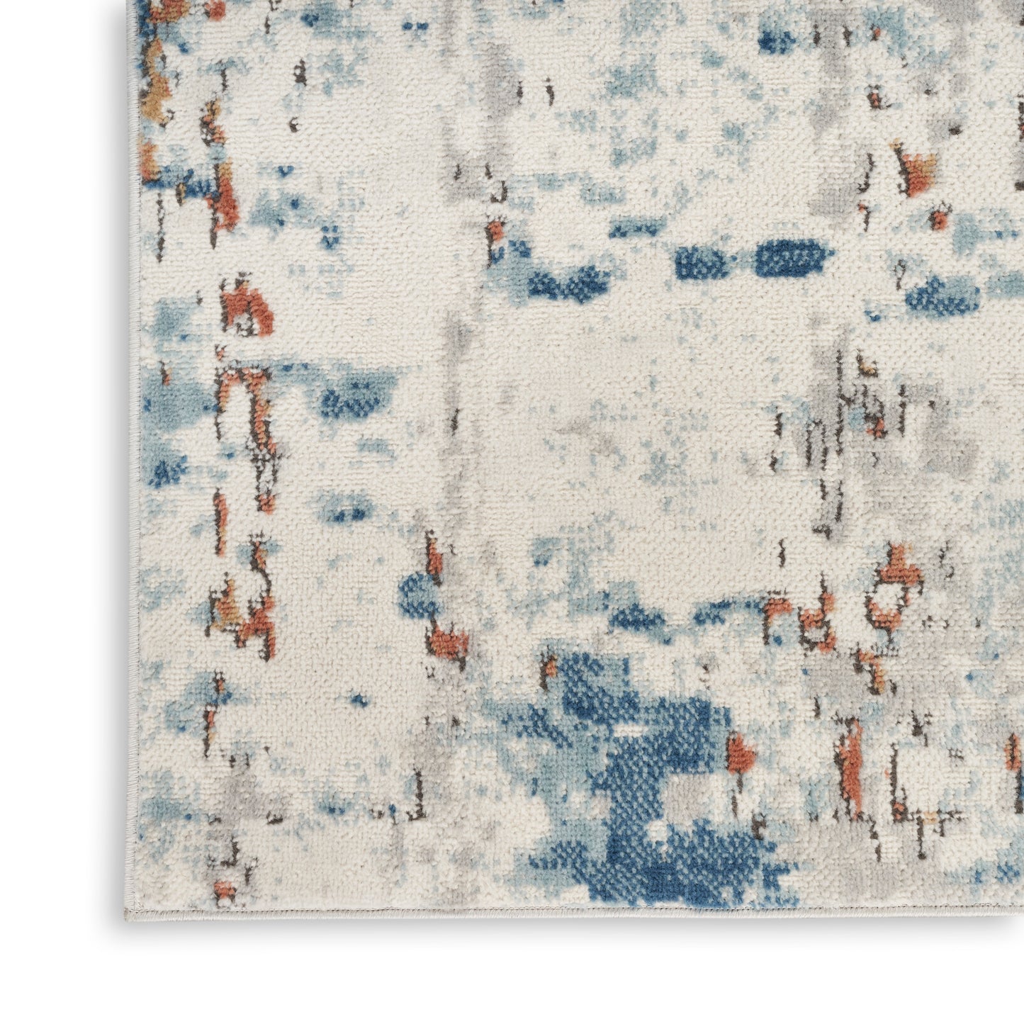 Nourison Quarry 7'10" x 9'10" Beige Blue Rust Modern Indoor Rug