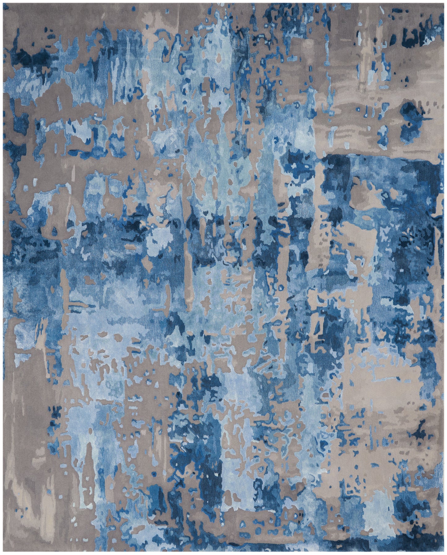 Nourison Prismatic 7'9" x 9'9" Blue/Grey Modern Indoor Rug