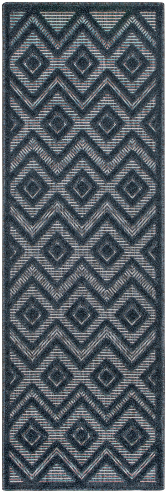 Nourison Versatile 2' x 6' Navy Blue Modern Rug