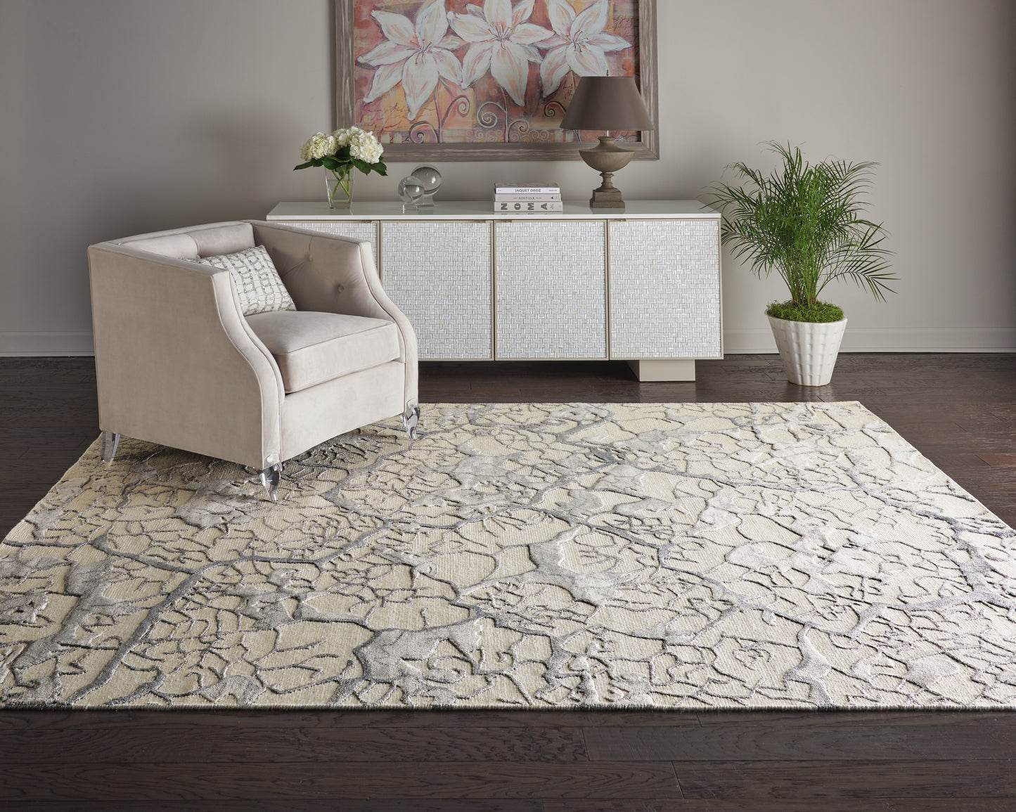 Nourison Divine 7'9" x 9'9" Ivory Modern Indoor Rug