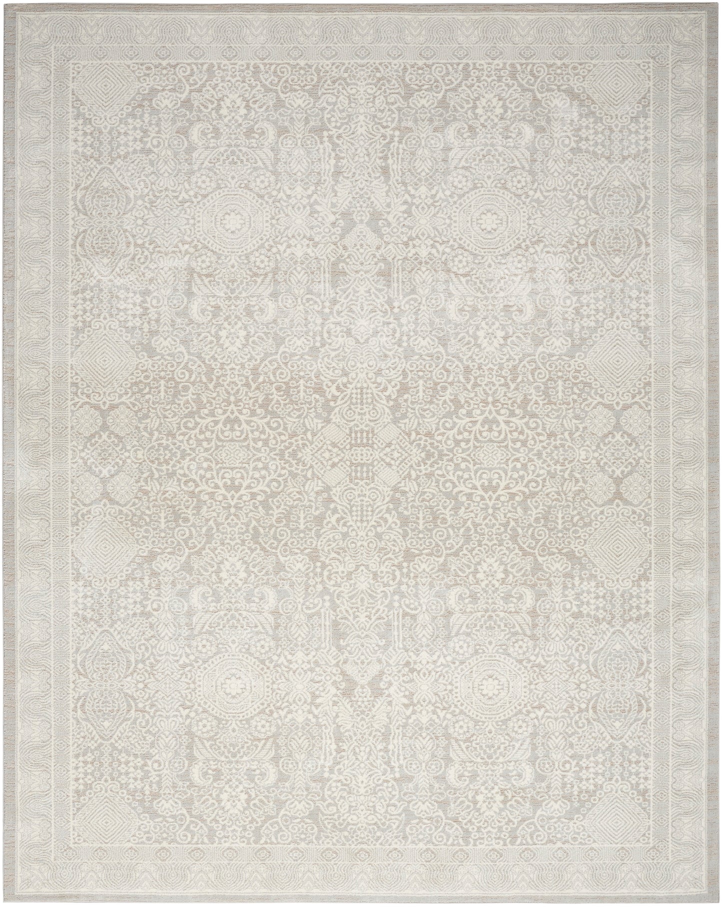 Nourison Eco Cycle 9' x 12' Silver Ivory Vintage Indoor Rug