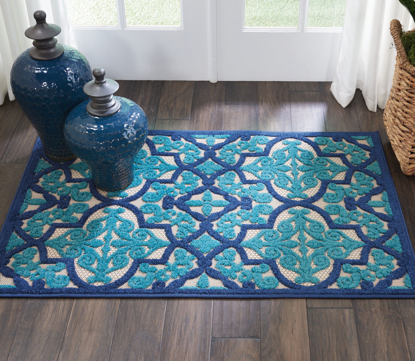 Nourison Aloha 2'8" x 4' Navy Bohemian Rug