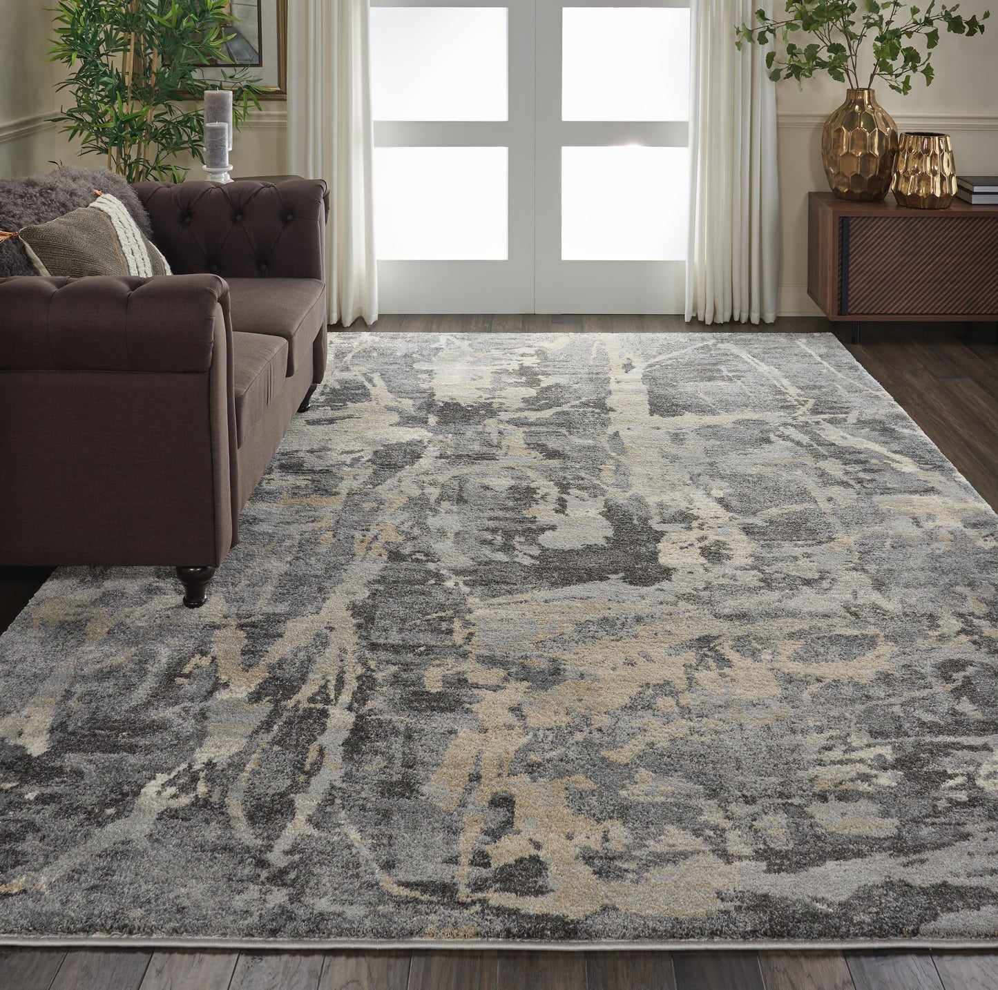 Nourison Fusion 7'10" x 10'6" Grey Modern Indoor Rug