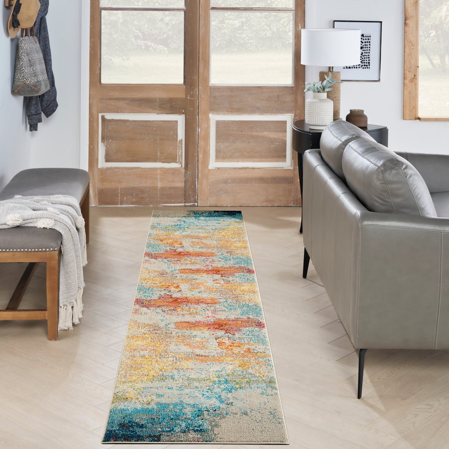 Nourison Celestial 2'2" x 12' Sealife Modern Indoor Rug