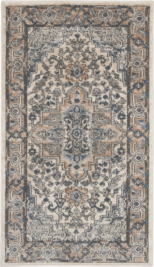 Nourison Quarry 2'2" x 3'9" Ivory Grey Farmhouse Indoor Rug