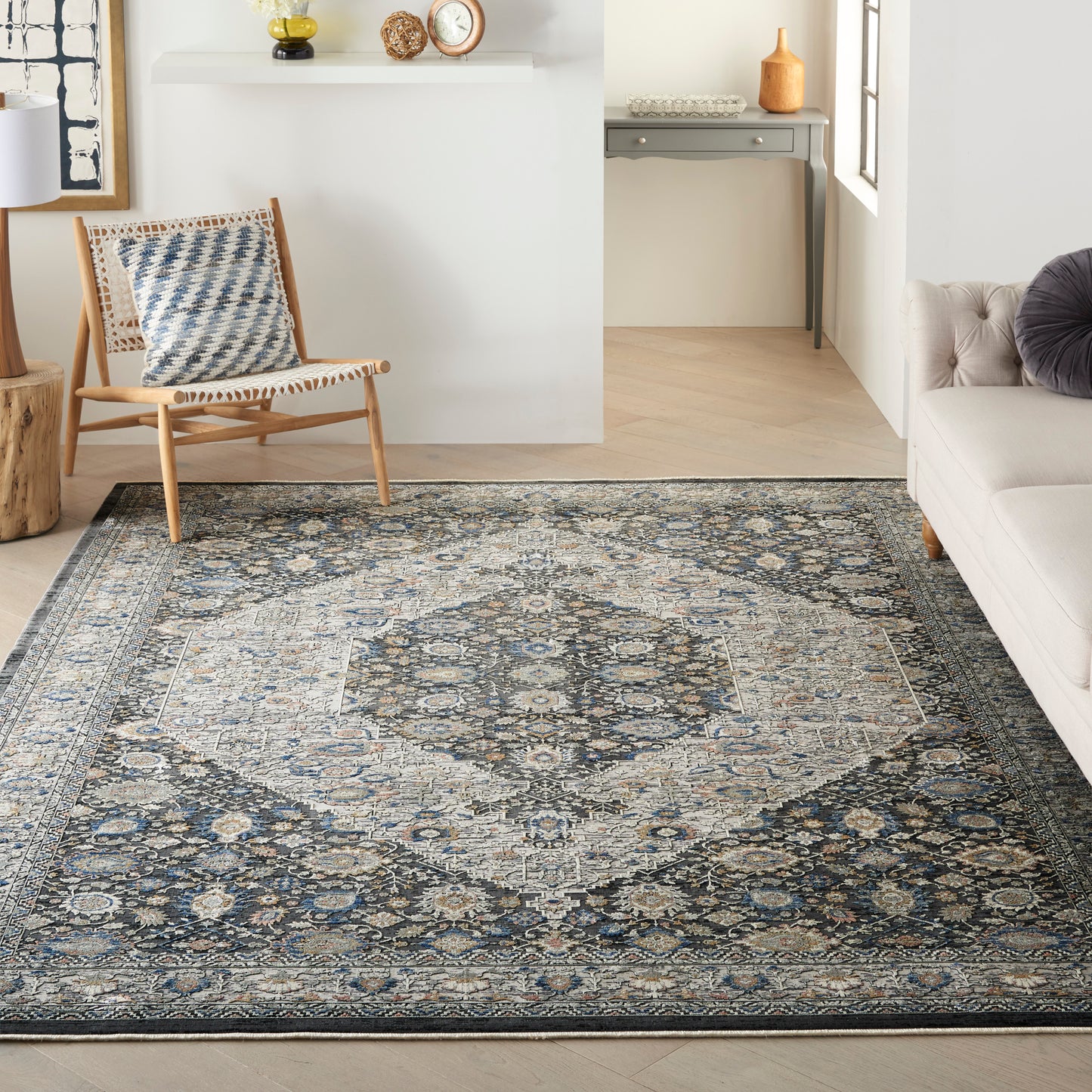 Nourison Starry Nights 8' x 10' Grey/Blue Vintage Indoor Rug