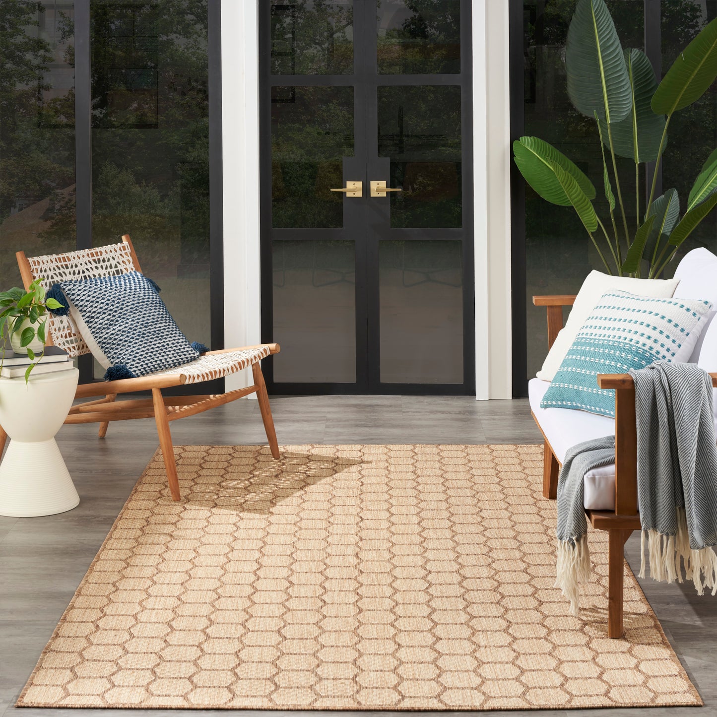 Nourison Twist Reversible 5' x 7' Natural Modern Rug