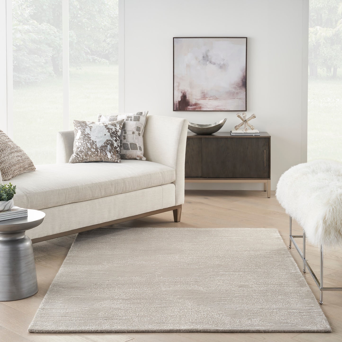 Michael Amini Ma30 Star 5'3" x 7'3" Taupe/Ivory Modern Indoor Rug