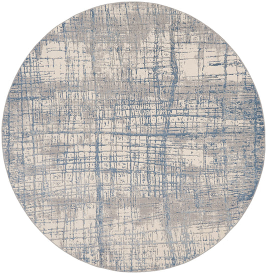 Calvin Klein CK950 Rush 8' x Round Ivory Blue Modern Indoor Rug