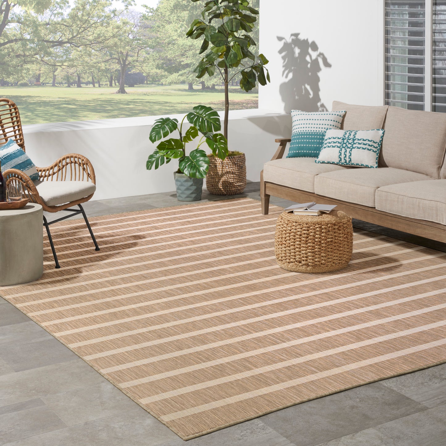 Nourison Positano 8' x 10' Beige Ivory Modern Rug