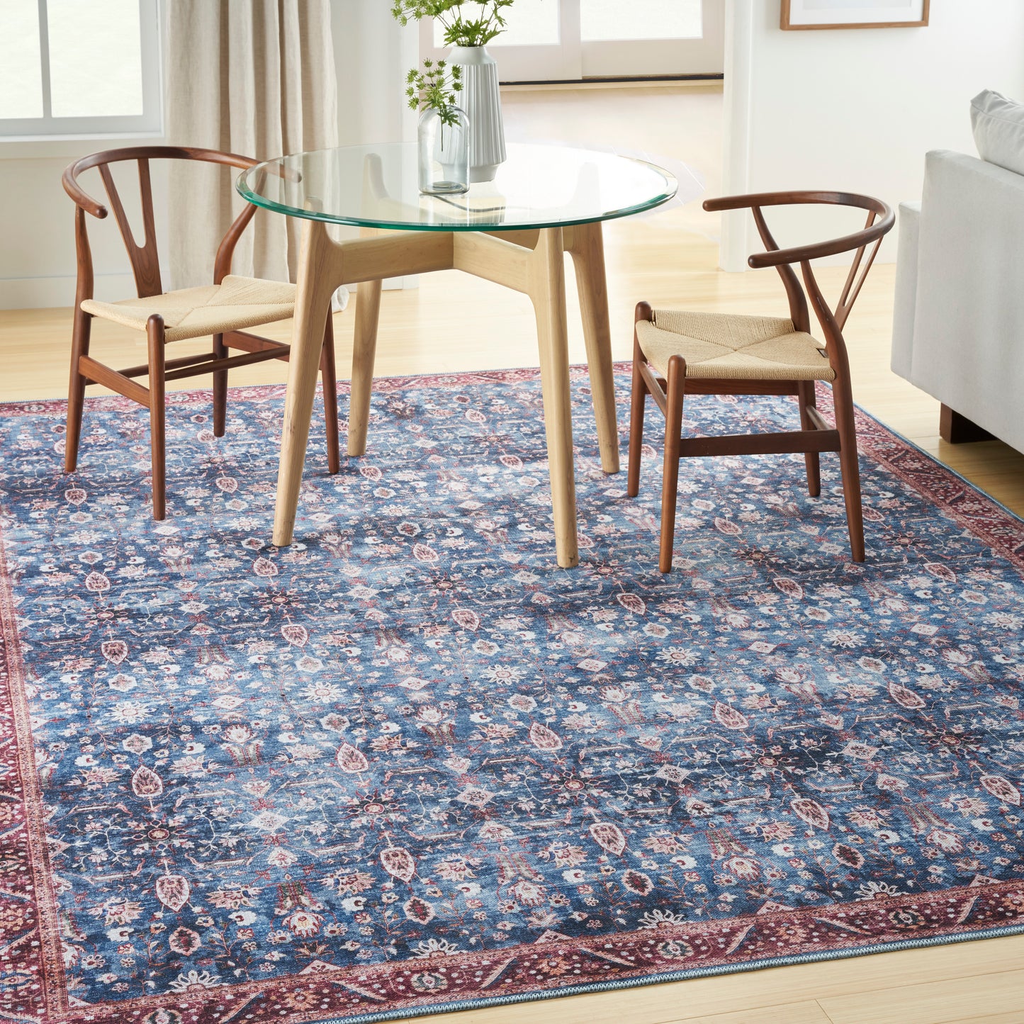 Nourison Grand Washables 9'2" x 12' Blue Brick Vintage Indoor Rug