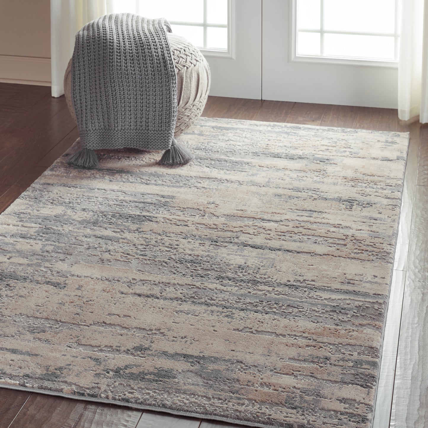 Nourison Rustic Textures 3'11" x 5'11" Beige Grey Modern Indoor Rug