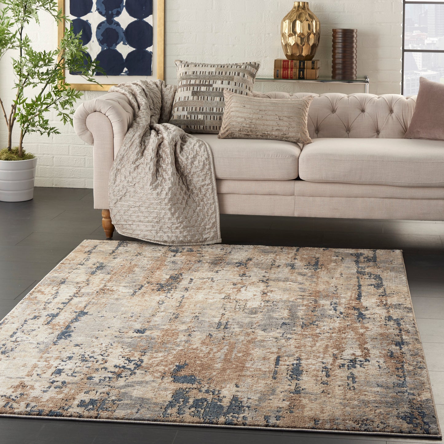 Nourison Quarry 6' x 9' Beige Grey Modern Indoor Rug