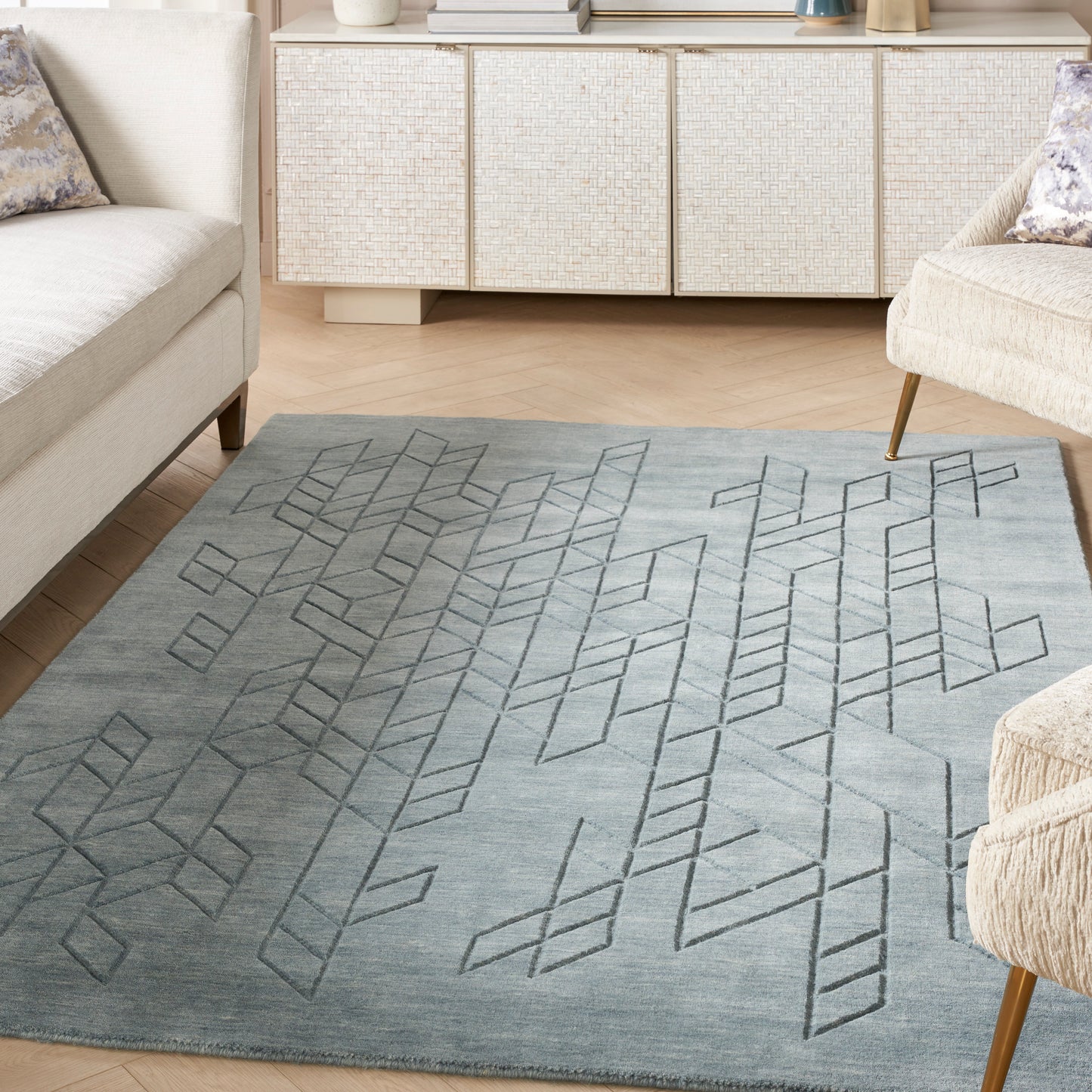 Nourison Alessia 5'3" x 7'5" Blue Modern Indoor Rug