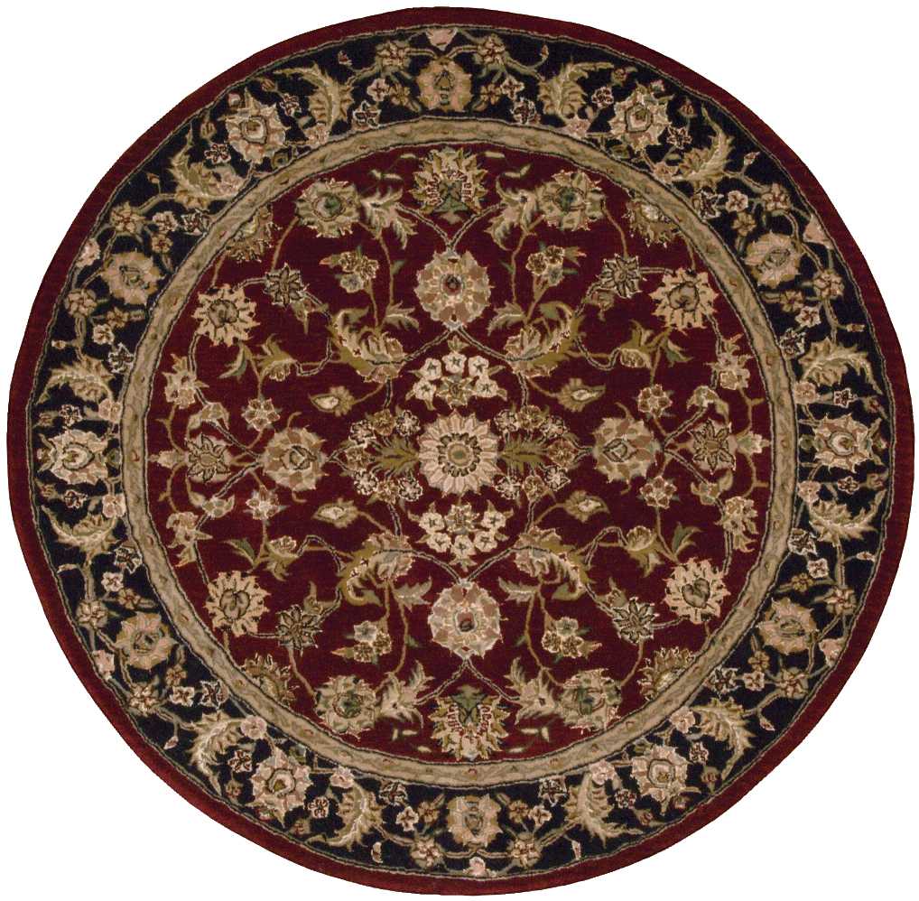 Nourison Nourison 2000 4' x Round Burgundy Traditional Indoor Rug