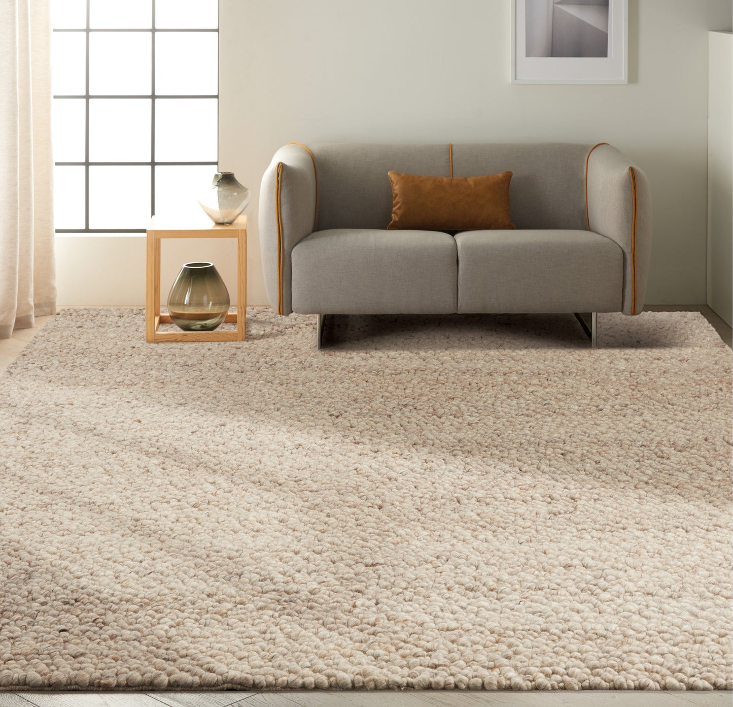 Calvin Klein Riverstone 9' x 12' Mocha Farmhouse Indoor Rug