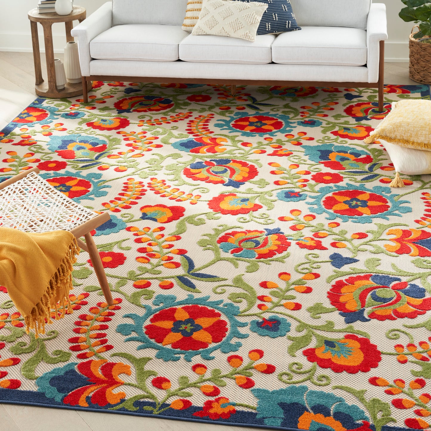 Nourison Aloha 9' x 12' Multicolor Farmhouse Rug