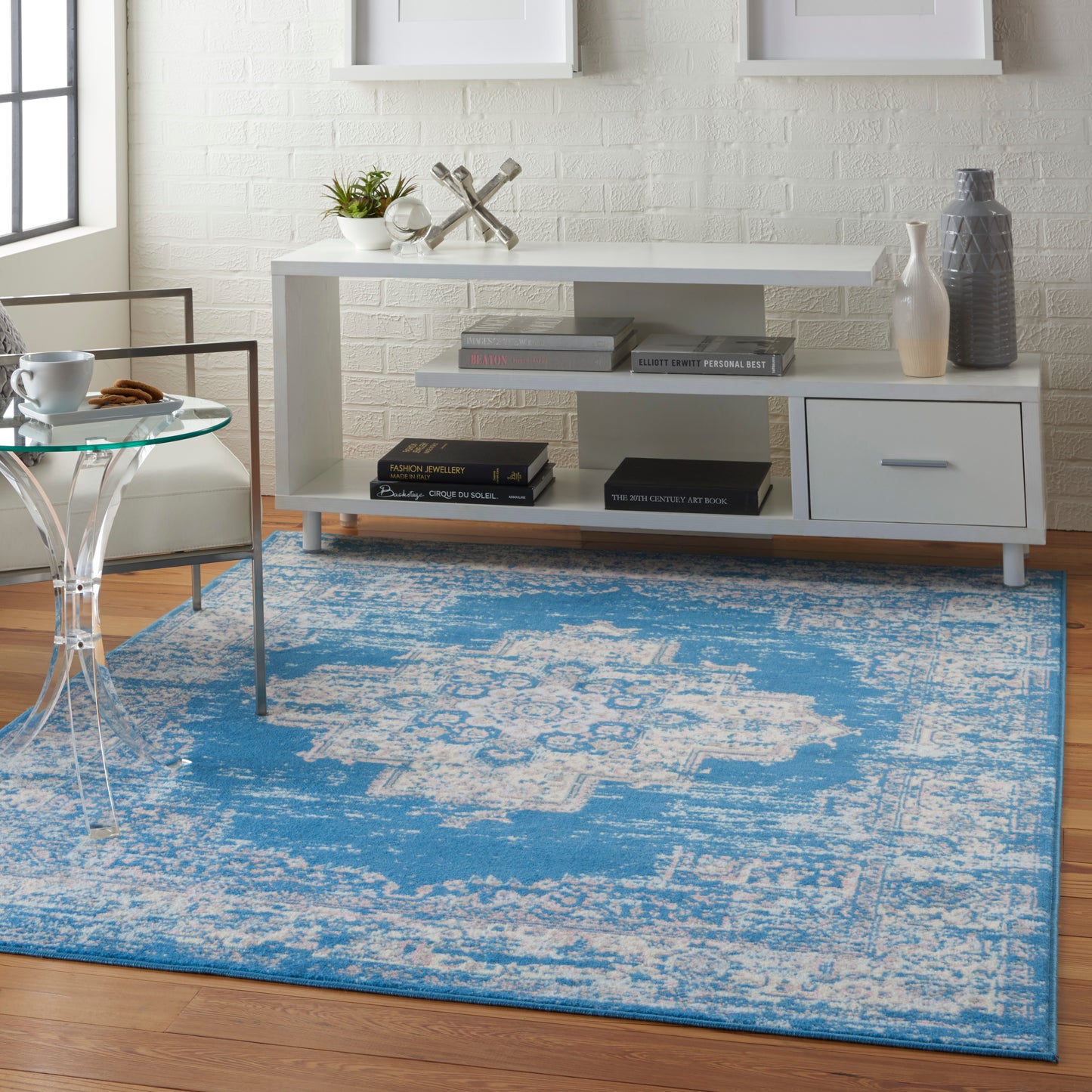 Nourison Grafix 6' x 9' Blue Vintage Indoor Rug