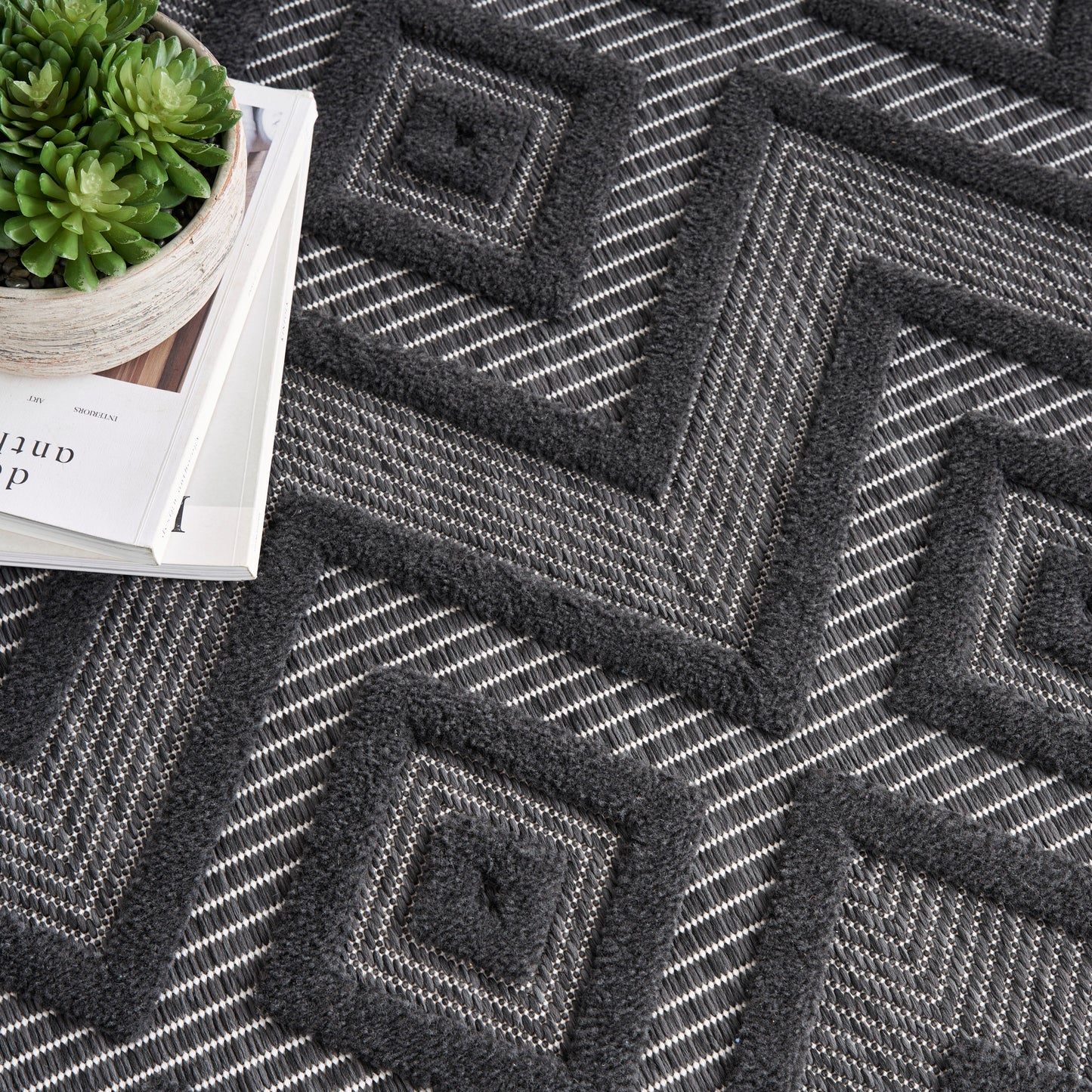 Nourison Versatile 8' x 10' Charcoal Black Modern Rug