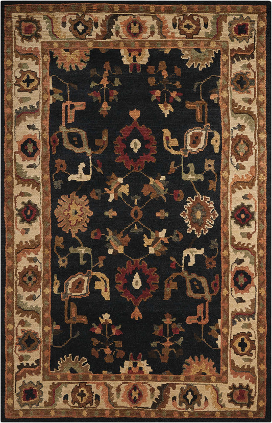 Nourison Tahoe 5'6" x 8'6" Black Traditional Indoor Rug