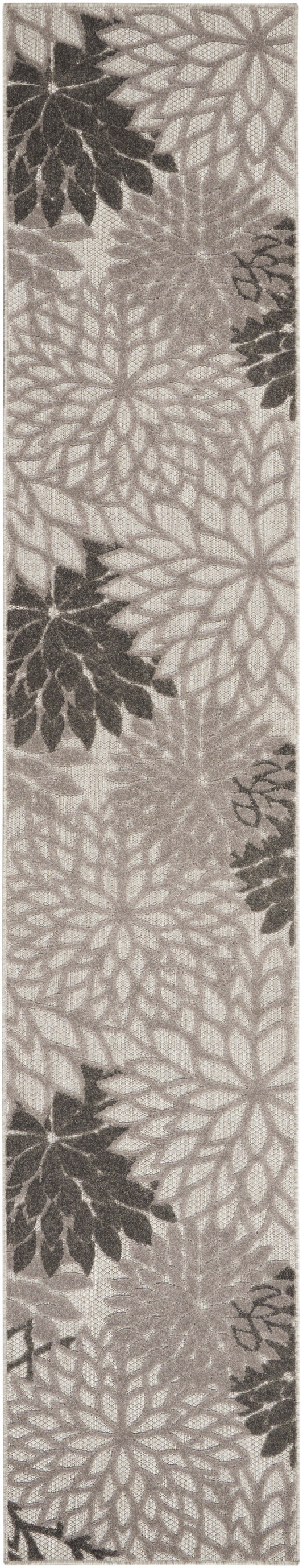 Nourison Aloha 2'3" x 10' Silver Grey Tropical Rug