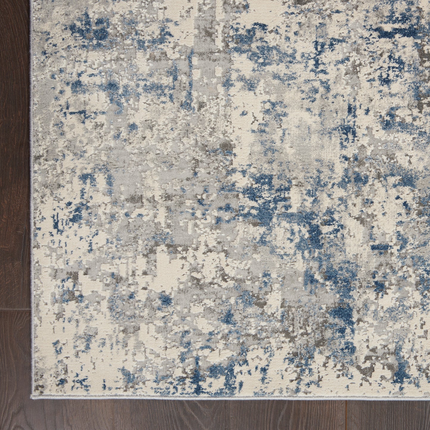 Nourison Rustic Textures 5'3" x 7'3" Ivory/Grey/Blue Modern Indoor Rug