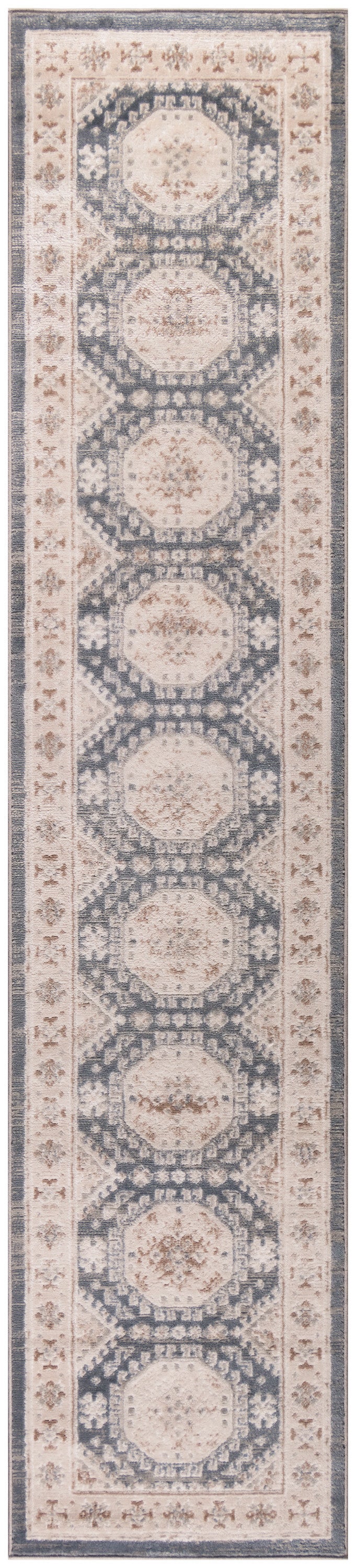 Nourison Serenity Home 2'2" x 7'6" Ivory Blue Vintage Indoor Rug