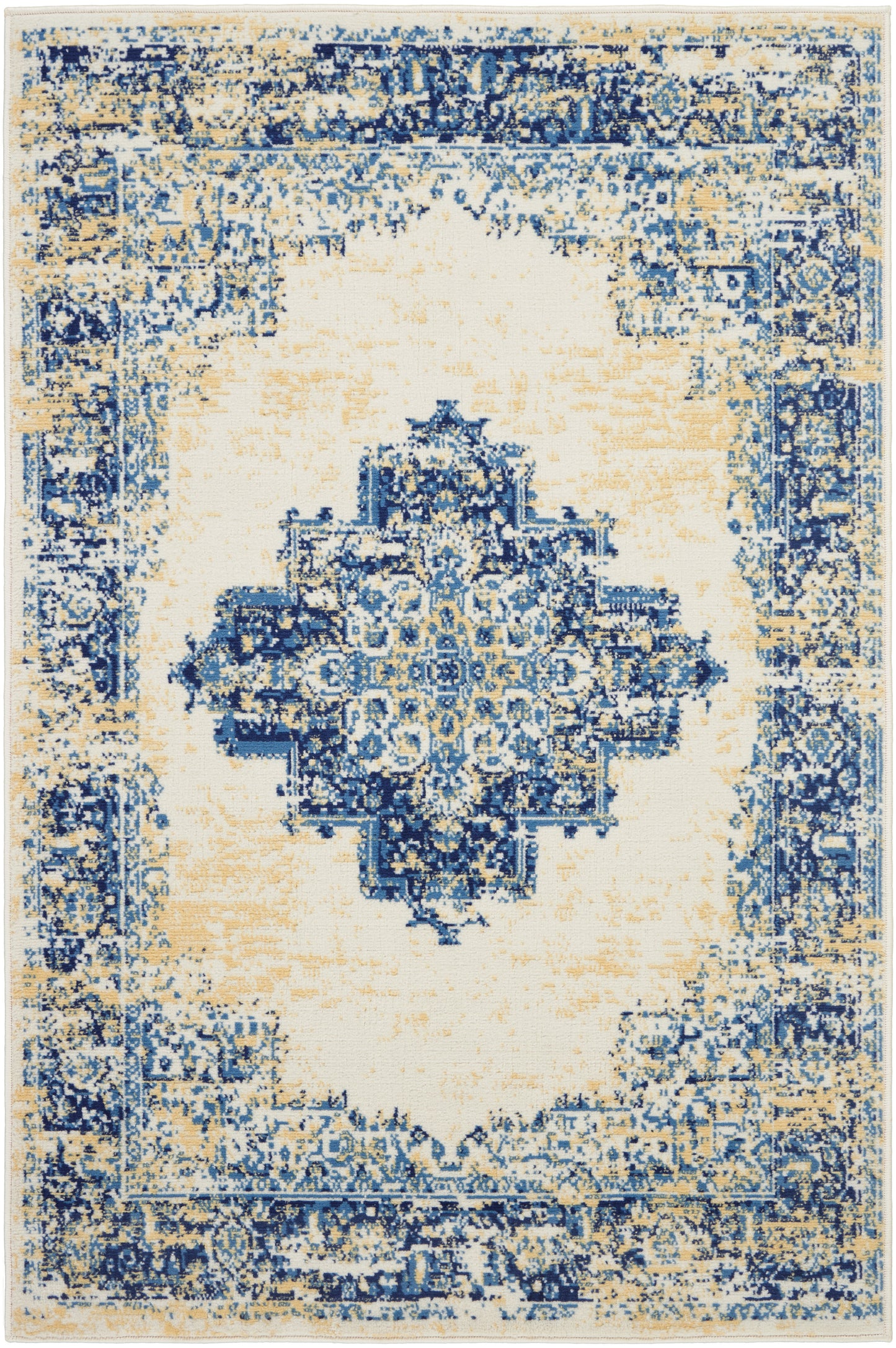 Nourison Grafix 3'9" x 5'9" White Vintage Indoor Rug