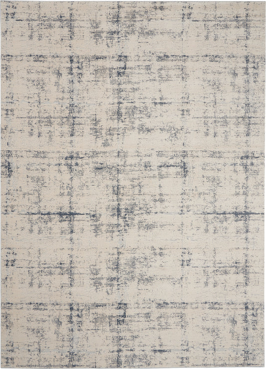 Nourison Rustic Textures 9'3" x 12'9" Ivory/Blue Modern Indoor Rug