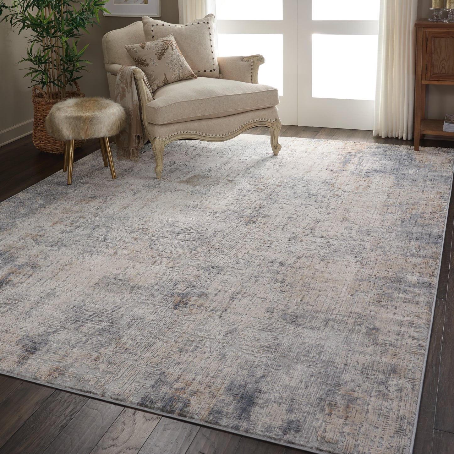 Nourison Rustic Textures 9'3" x 12'9" Grey Beige Modern Indoor Rug