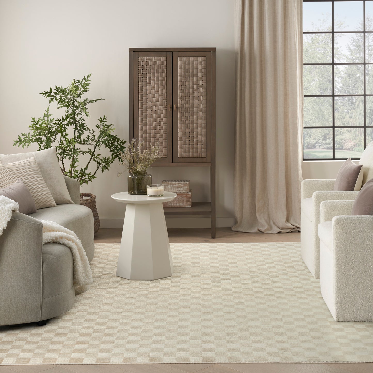 Nourison Serenity Home 9' x 12' Beige Modern Indoor Rug