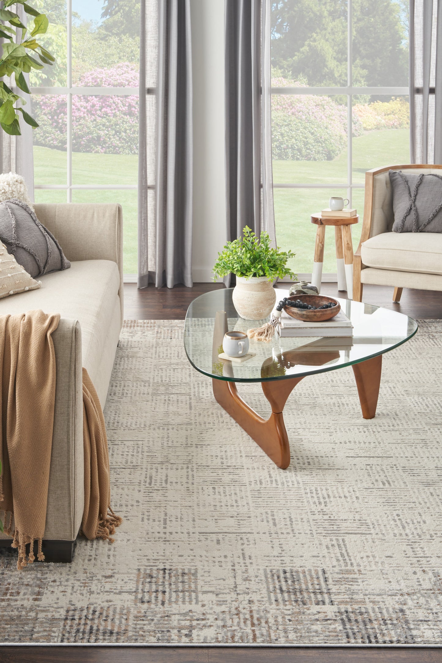 Nourison Elation 8' x 11' Ivory Grey Modern Indoor Rug