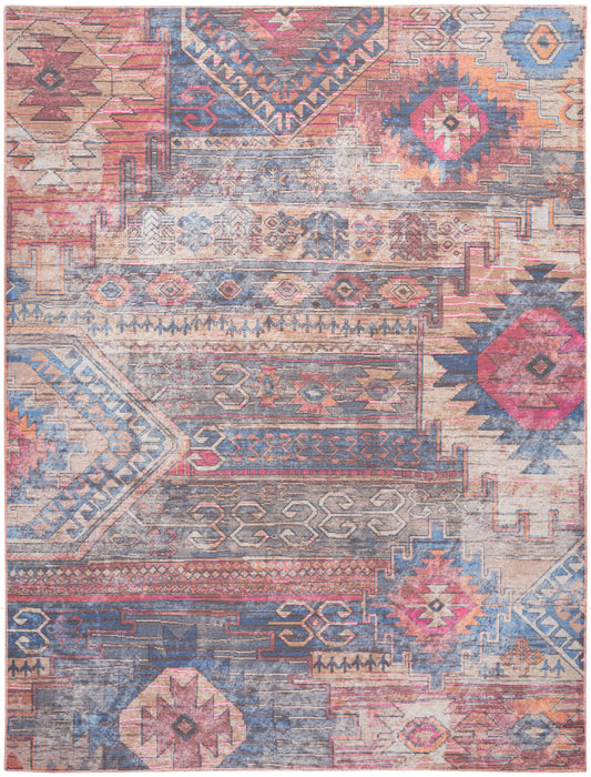 Nicole Curtis Machine Washable Series 1 10' x 14' Multicolor Vintage Indoor Rug