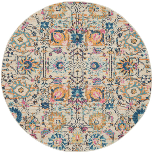 Nourison Passion 5' x Round Ivory/Multi Bohemian Indoor Rug