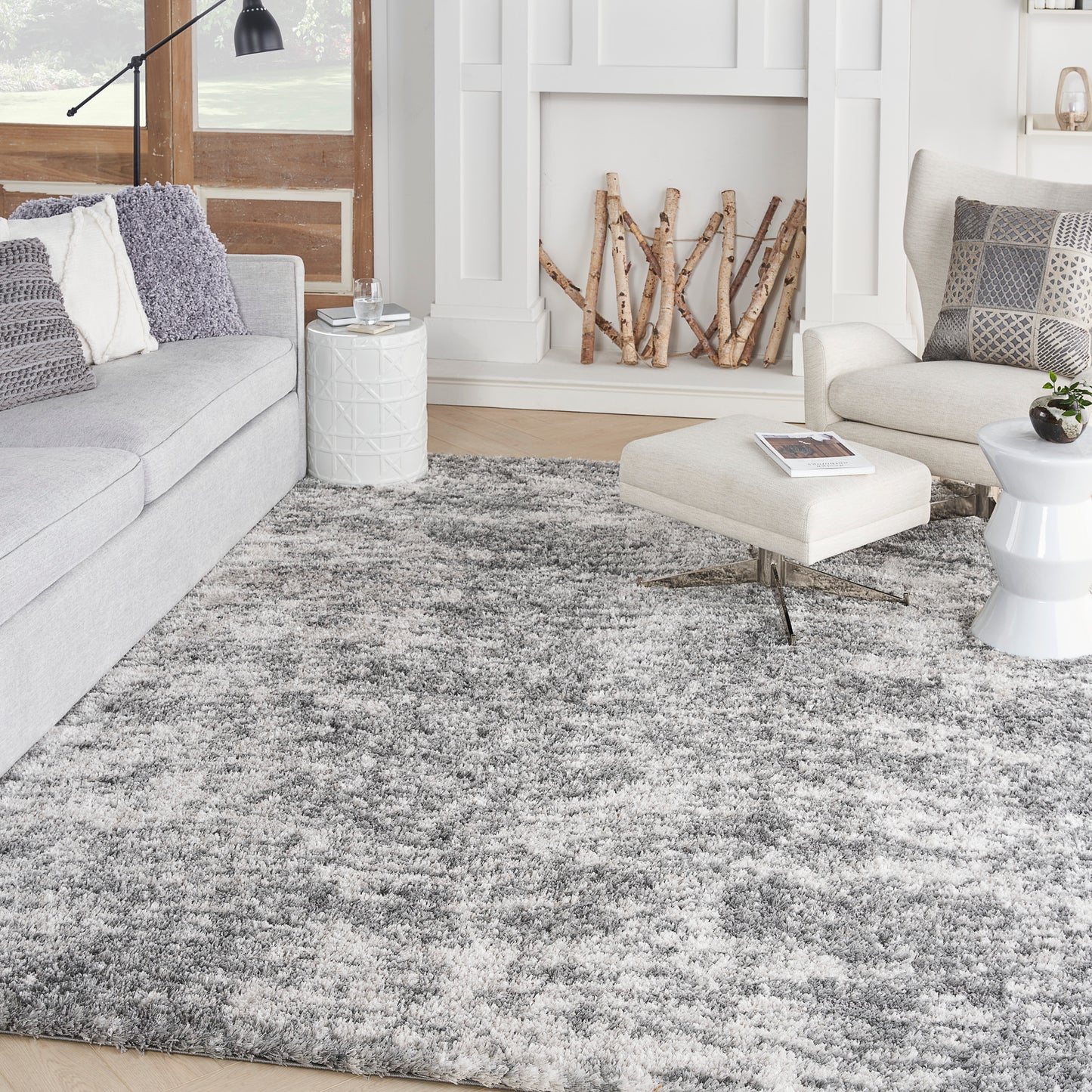 Nourison Dreamy Shag 7'10" x 9'10" Charcoal Grey Shag Indoor Rug