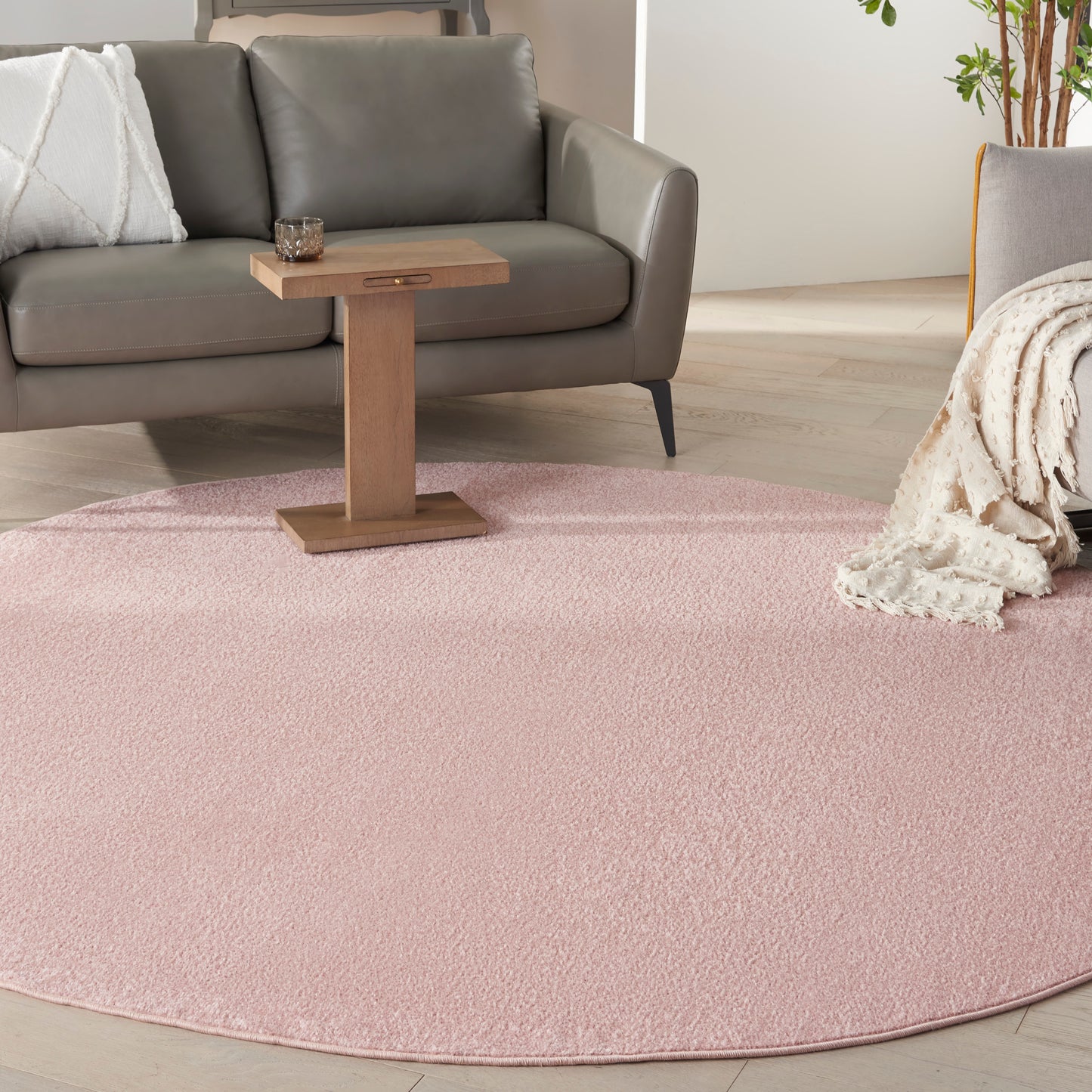 Nourison Nourison Essentials 8' x Round Pink Outdoor Rug