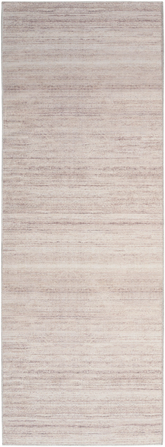 Nourison Washable Essentials 2' x 6' Ivory Mocha Modern Indoor Rug