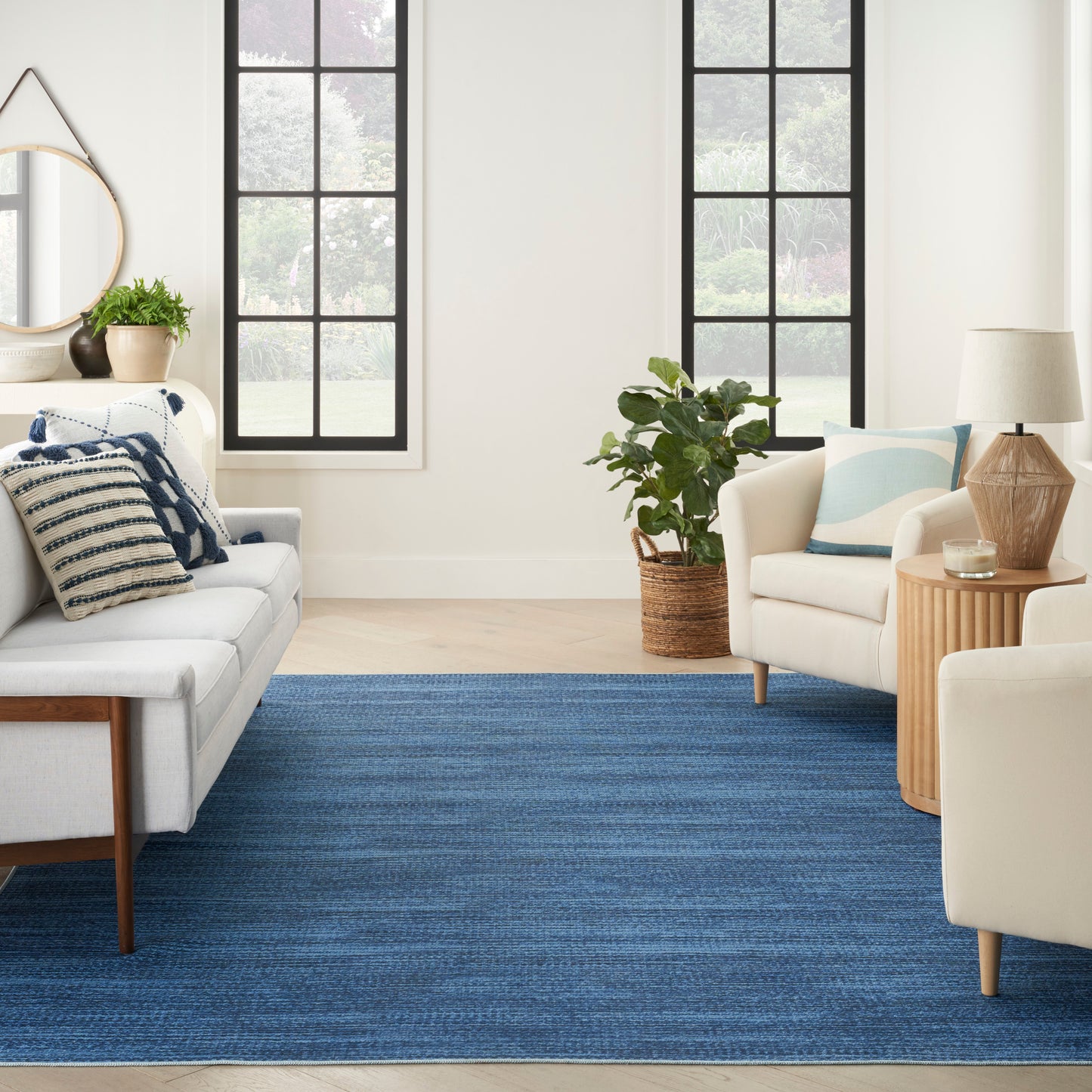 Nourison Nourison Washables 6' x 9' Blue Modern Indoor Rug