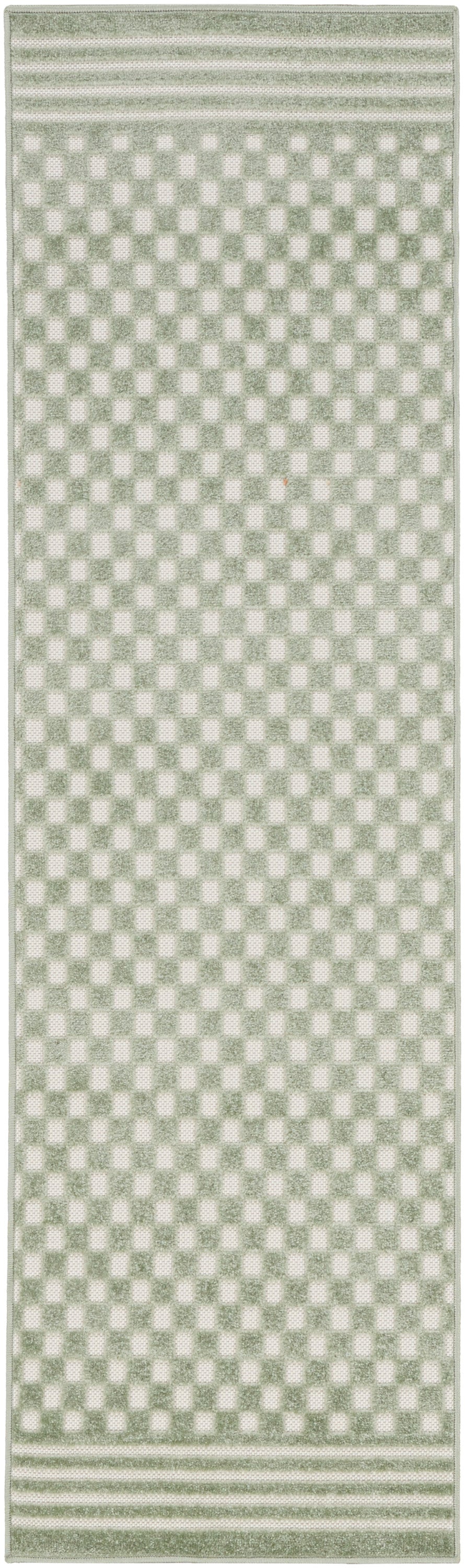 Nourison Care Free 2' x 6' Green Modern Indoor Rug