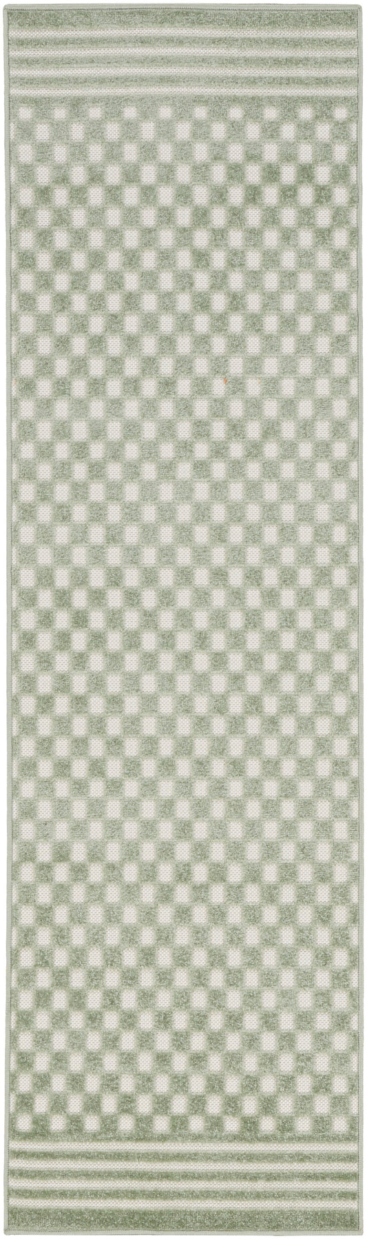 Nourison Care Free 2' x 6' Green Modern Indoor Rug