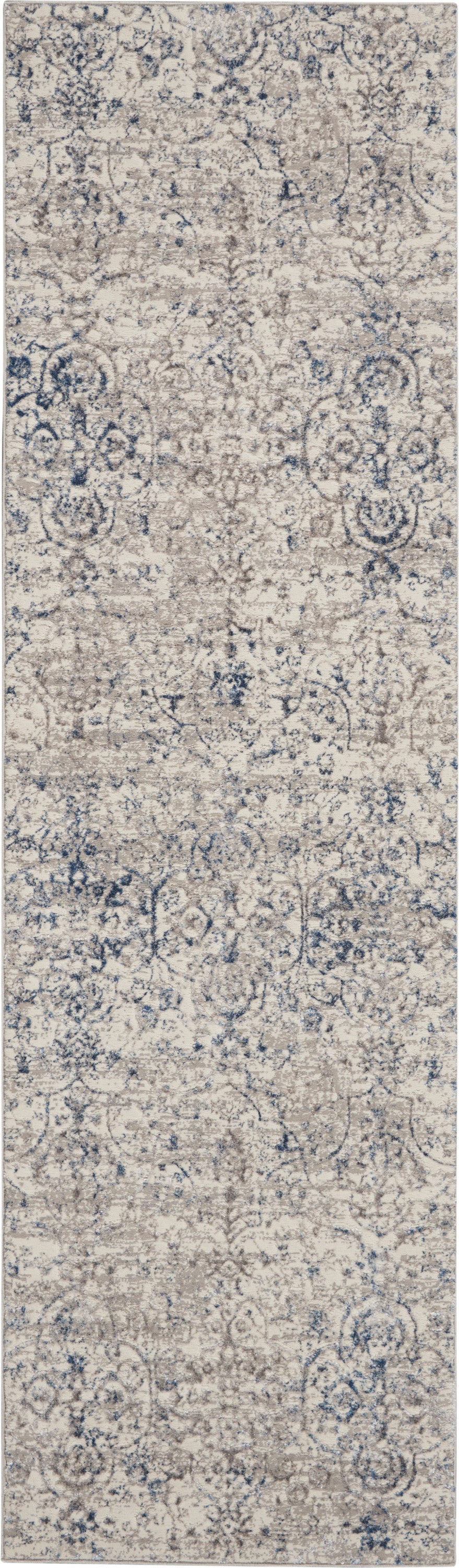 Nourison Royal Terrace 2'2" x 7'6" Beige Blue Vintage Indoor Rug