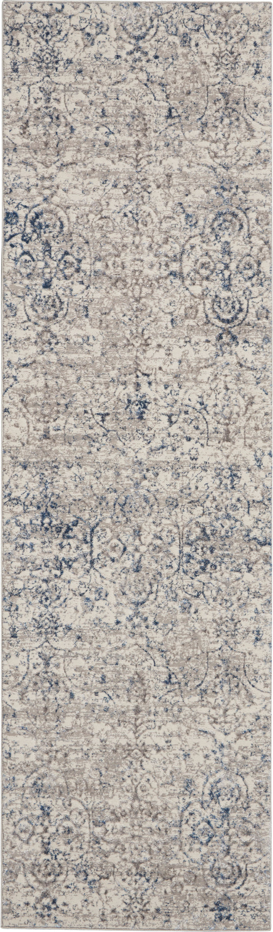 Nourison Royal Terrace 2'2" x 7'6" Beige Blue Vintage Indoor Rug