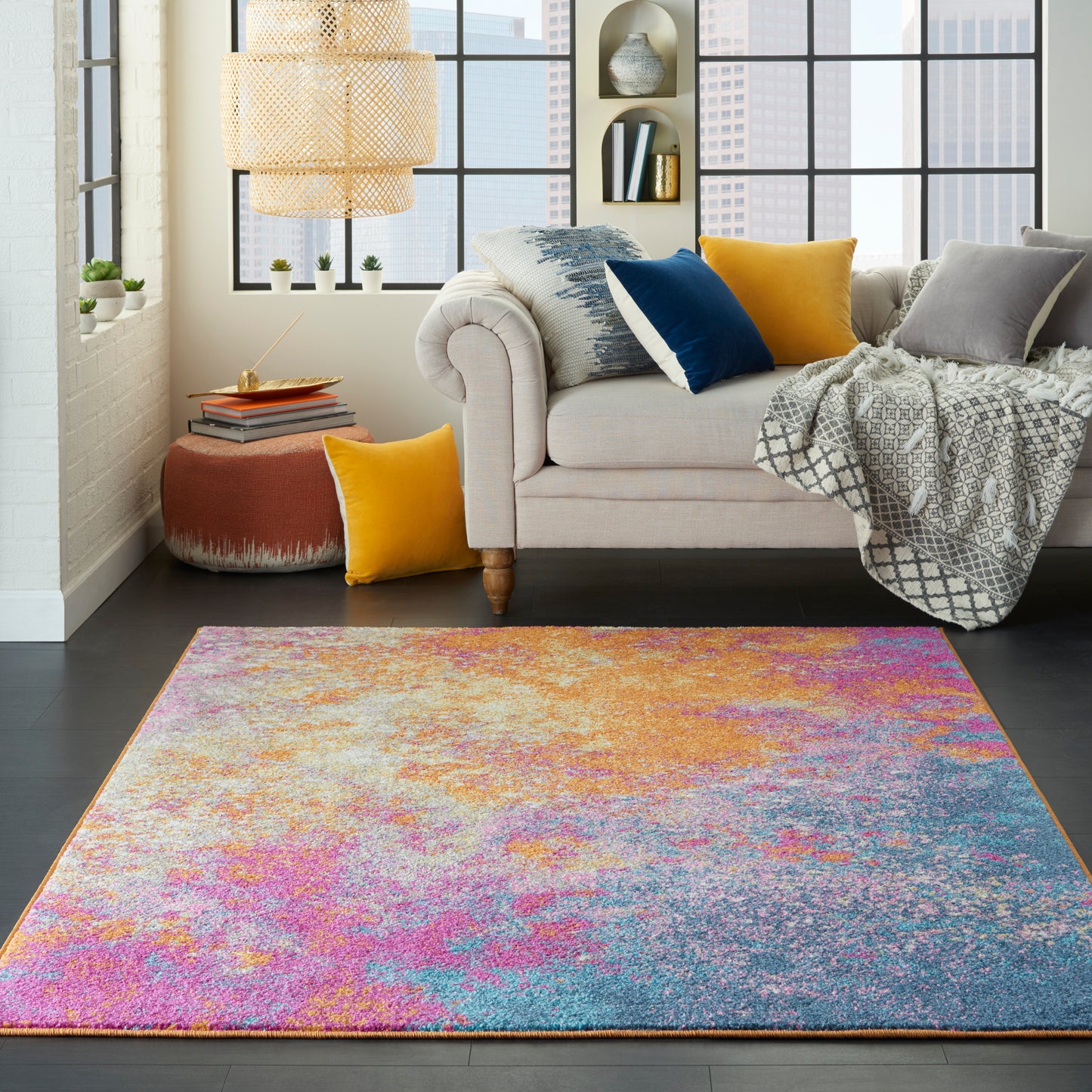 Nourison Passion 3'9" x 5'9" Sunburst Modern Indoor Rug