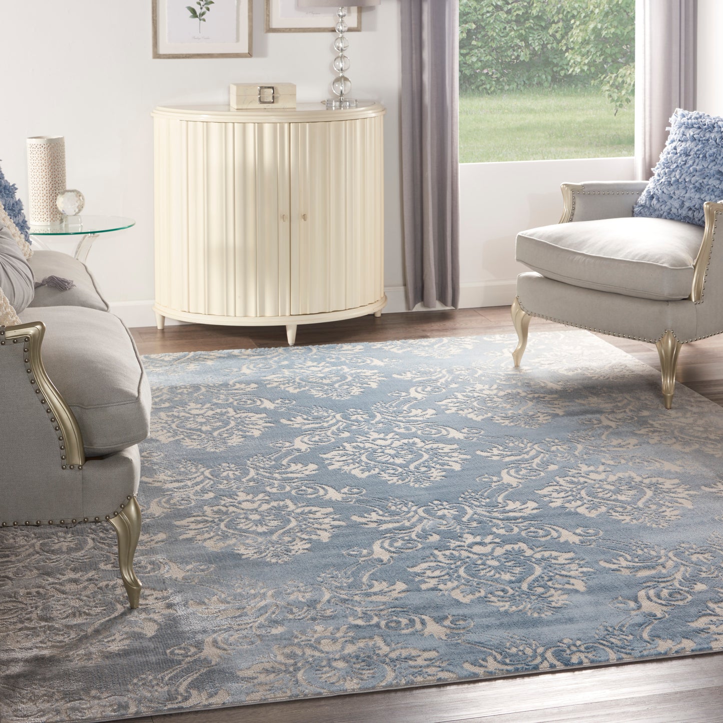 Nourison Elation 9' x 12' Ivory Blue Vintage Indoor Rug