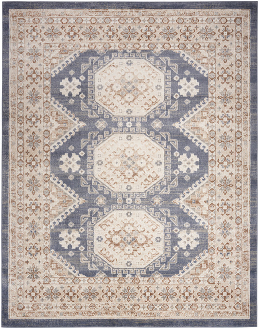 Nourison Serenity Home 9' x 12' Ivory Blue Vintage Indoor Rug