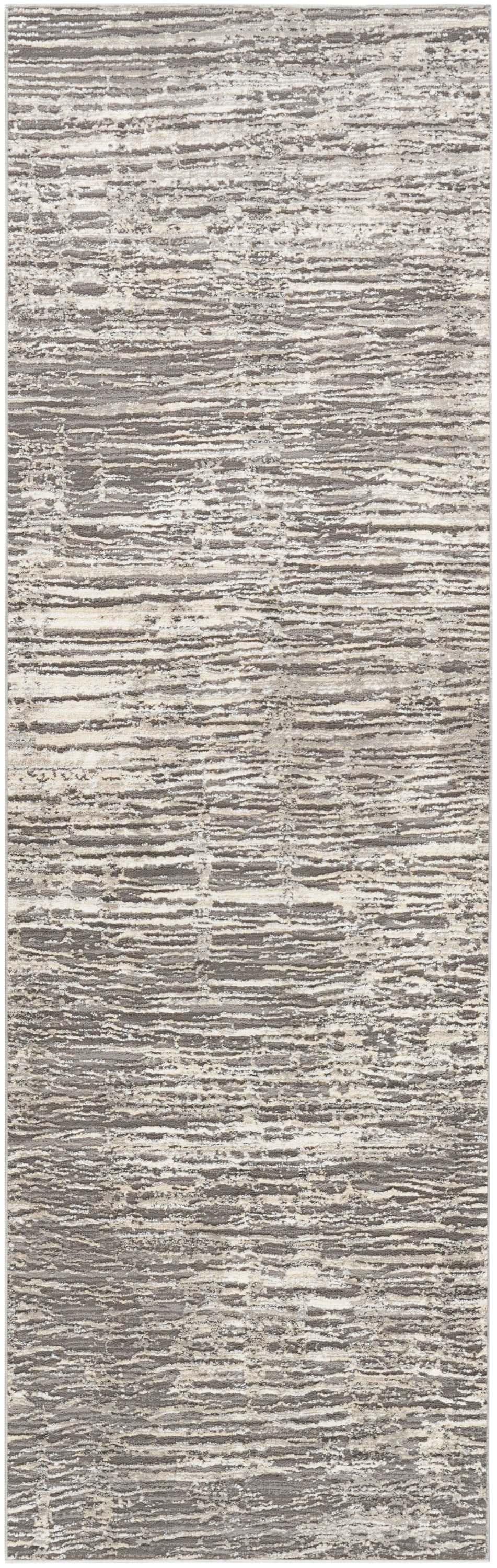 Nourison Sustainable Trends 2'2" x 7'6" Ivory Grey Modern Indoor Rug