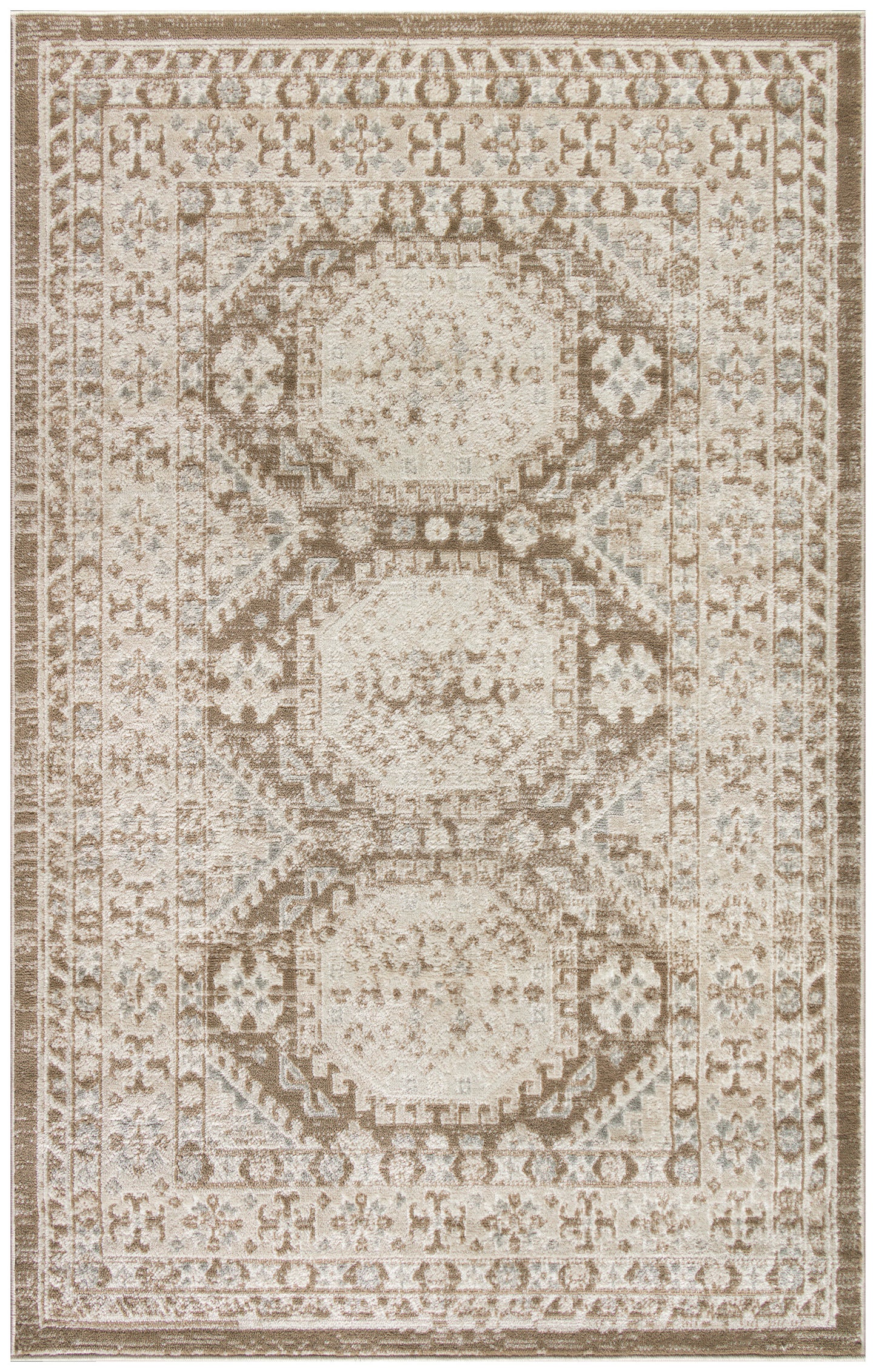 Nourison Serenity Home 3'11" x 5'11" Ivory Mocha Vintage Indoor Rug